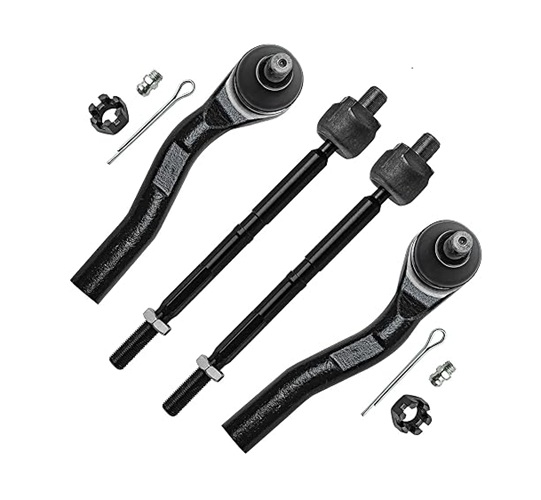 Front 4pc Tie Rods for 12-16 Honda CR-V 4 Outer and Inner Tie Rod Ends 2012 2013 2014 2015 2016 Replacement